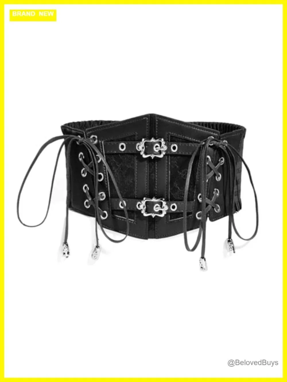 Vintage Cincher Corset Belt Wide Elastic PU Leather Waistband